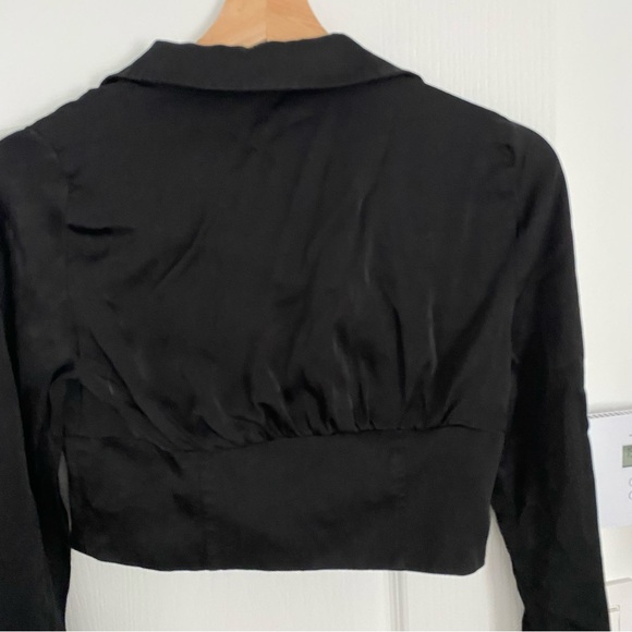 ZARA | Silk button up cropped blouse - Picture 5 of 8